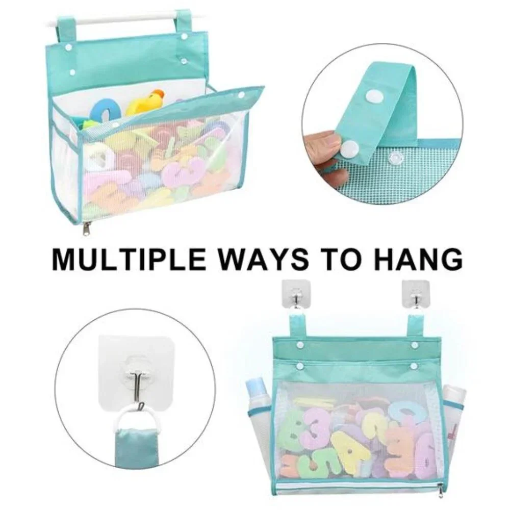 Bath Toy Organizer Multiple Ways to Hang,Extra Large Opening Bathroom Toy Holder